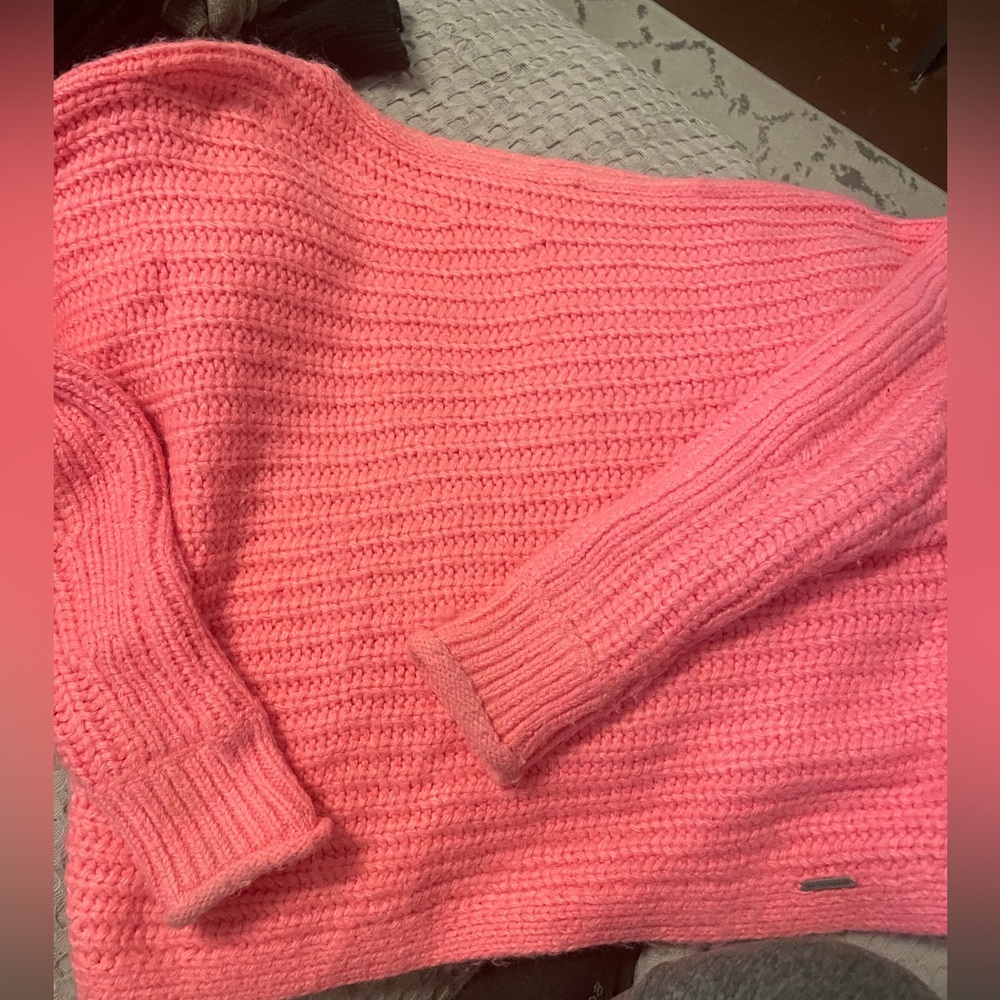 Abercrombie Pink One-Shoulder Sweater